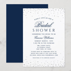 Blue Diamonds Modern Luxury Bridal Shower Invitation