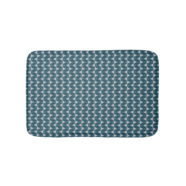 Blue diamonds pattern bath mat (Front)