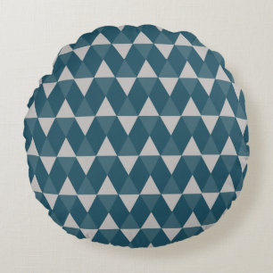 Blue diamonds pattern round cushion