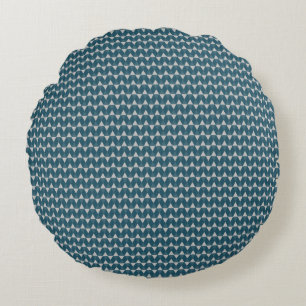 Blue diamonds pattern round cushion