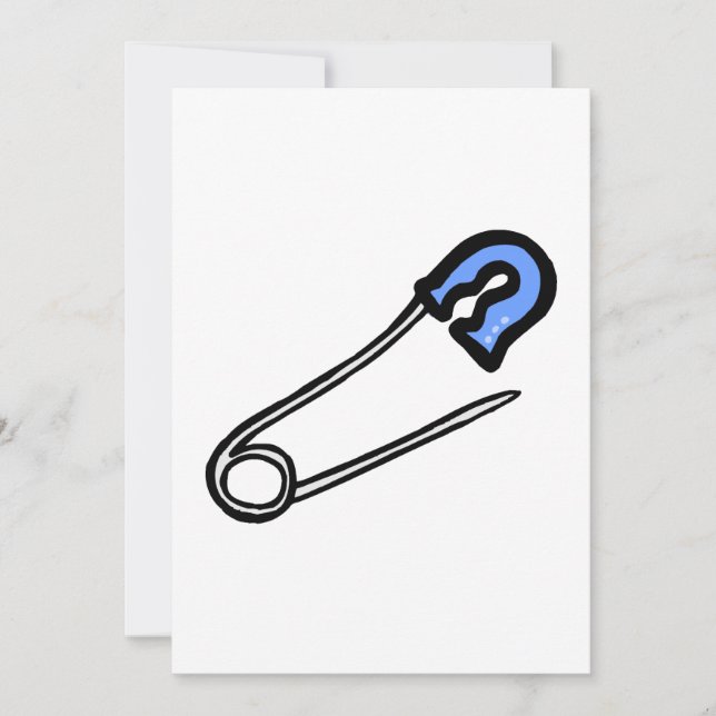blue diaper pin invitation (Front)