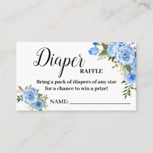 Blue Diaper raffle ticket baby shower raffle card