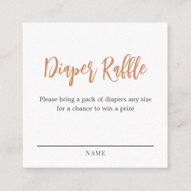 Blue Diaper Raffle Ticket Enclosure Card (Front)