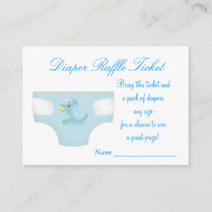 Blue Diaper Raffle Tickets Enclosure Card