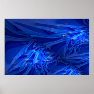 Blue Digital Abstract Painting Poster