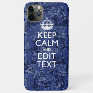 Blue Digital Camo KEEP CALM Your Text Case-Mate iPhone Case