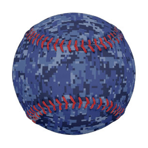 Blue Digital Camouflage Decor Baseball