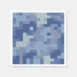 Blue Digital Camouflage Paper Napkins