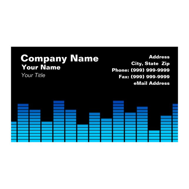 Blue Digital Equalizer LEDs Business Card (Creator Uploaded)
