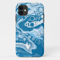  Blue Digital Fluid Art Marble Pour Painting Cells