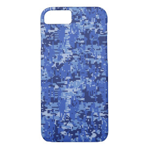 Blue Digital Pixels Camouflage Decor Texture Case-Mate iPhone Case