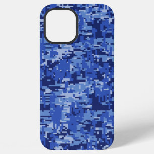Blue Digital Pixels Camouflage Decor Texture iPhone 12 Pro Max Case