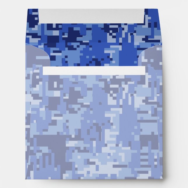 Blue Digital Pixels Camouflage Texture Envelope (Back (Bottom))