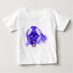 Blue Digital Pop Art Jaguar Baby T-Shirt
