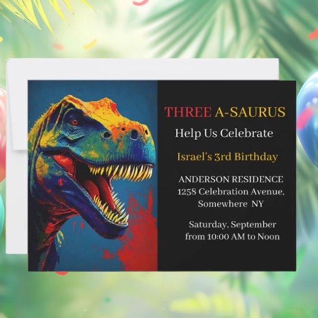  Blue Dinosaur Adventure Invitation (Embark on an unforgettable journey with our Blue Dinosaur Adventure Invitation! )