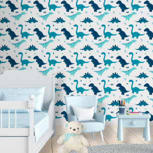 Blue Dinosaur Baby Boy Nursery Peel & Stick Cute Wallpaper