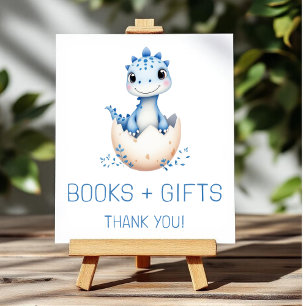 Blue Dinosaur Books and Gifts Baby Shower Sign