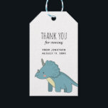 Blue dinosaur. Kids party. Boy birthday thank you Gift Tags<br><div class="desc">Blue "Thank you for coming" tag for boy birthday with dinosaur. Contact me,  please,  if you need additional items.</div>