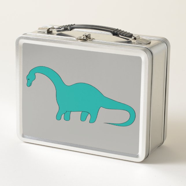 Blue Dinosaur Metal Lunch Box (Front)