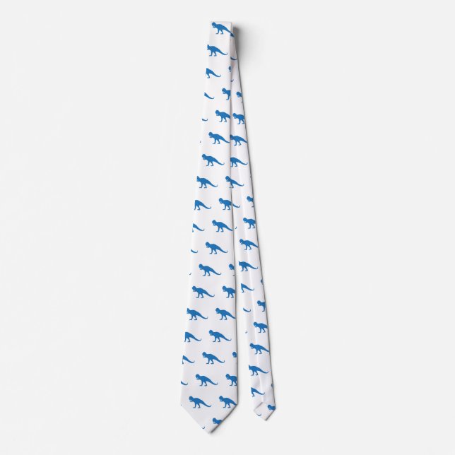 Blue Dinosaur pattern Tie (Front)