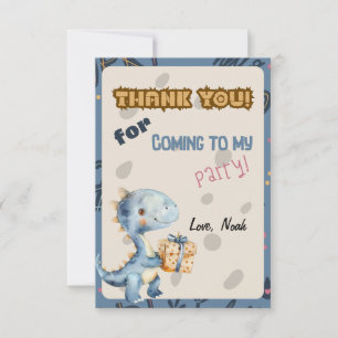Blue Dinosaur Rawr Thank you Cards