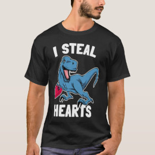 Blue dinosaur Rex dinosaur heart partner T-Shirt