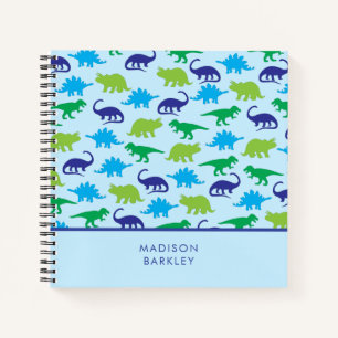Blue Dinosaurs Cute Kid's DIno Notebook