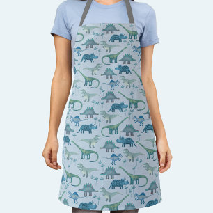 Blue Dinosaurs Pattern Apron