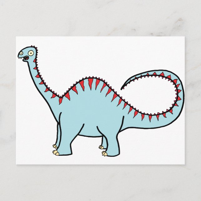 Blue Diplodocus Postcard (Front)