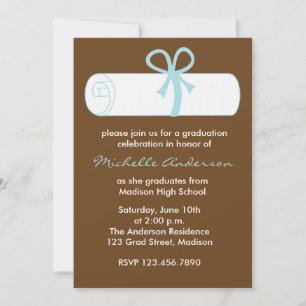 Blue Diploma Graduation Celebration Invitations