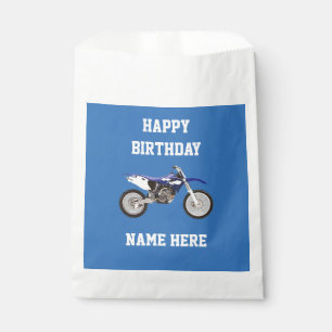 Blue Dirt Bike Birthday Party Gift Favour Bags