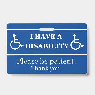 Blue Disability Badge  ID Badge
