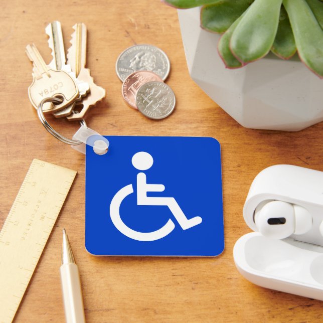 Blue disabled symbol key ring (Desk)