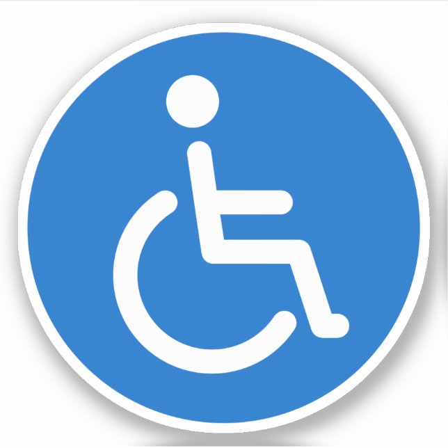 Blue disabled symbol, round stickers (Front)