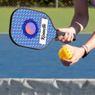 Blue Disc Ribbon by Kenneth Yoncich Pickleball Paddle