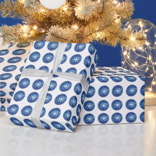 Blue Disco Ball Pattern Wrapping Paper