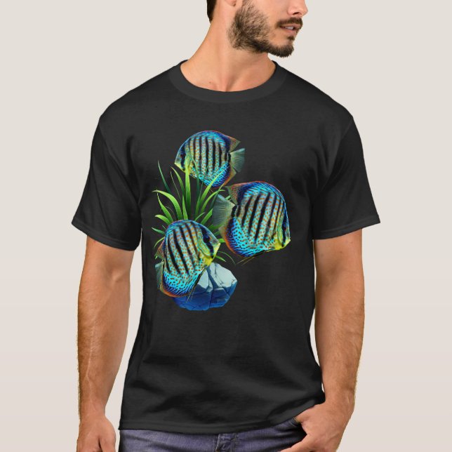 Blue Discus Aquarium Fish Tank Art (Front)