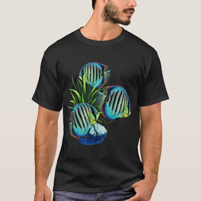 Blue Discus Fish Freshwater Aquarium Fish Tank Lov (Front)