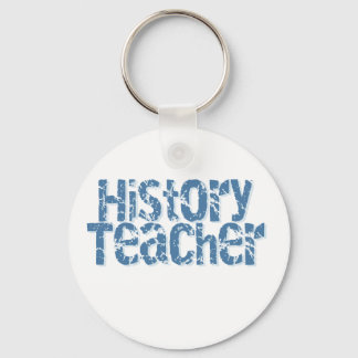 Blue Distressed History Teacher Key Ring