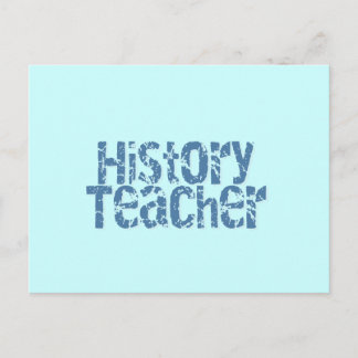 Blue Distressed History Teacher Tshirts and Gifts Postcard