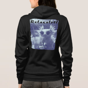 Blue Distressed Relaxalotl Axolotl Front & Back Hoodie