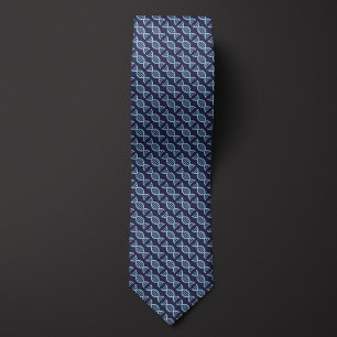 Blue DNA Double Helix Pattern  Tie