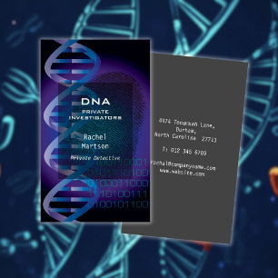 Blue DNA Fingerprint Science Investigation Business Card