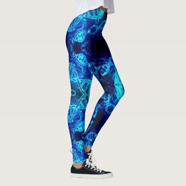 Blue DNA Strands Science Leggings (Right)