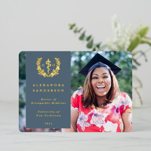 Blue DO Asclepius Graduation Photo Announcement