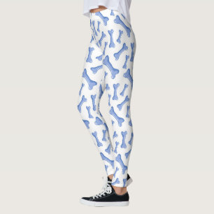 Blue Dog Bones Delicate Cute Puppies Animal Lover Leggings
