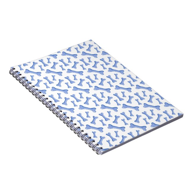 Blue Dog Bones Delicate Cute Puppies Animal Lover Notebook (Right Side)