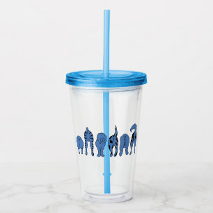 Blue Dog Butts Acrylic Tumbler