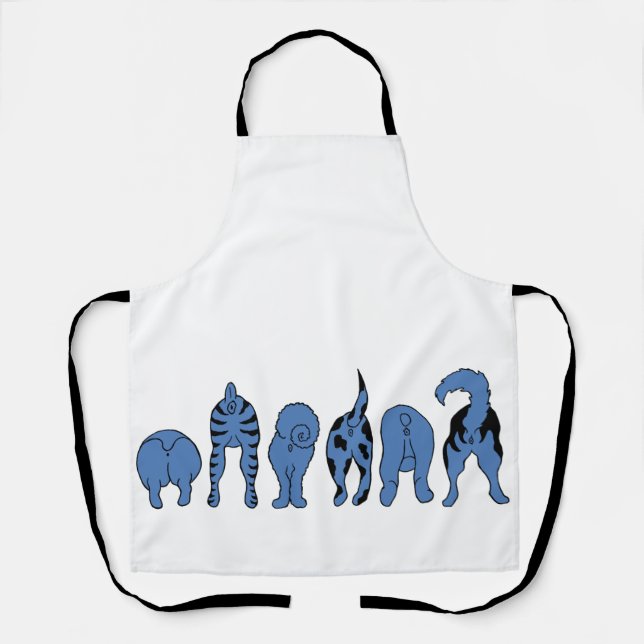 Blue Dog Butts Apron (Front)