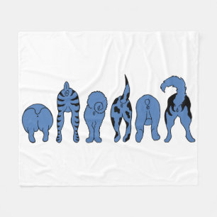 Blue Dog Butts Fleece Blanket